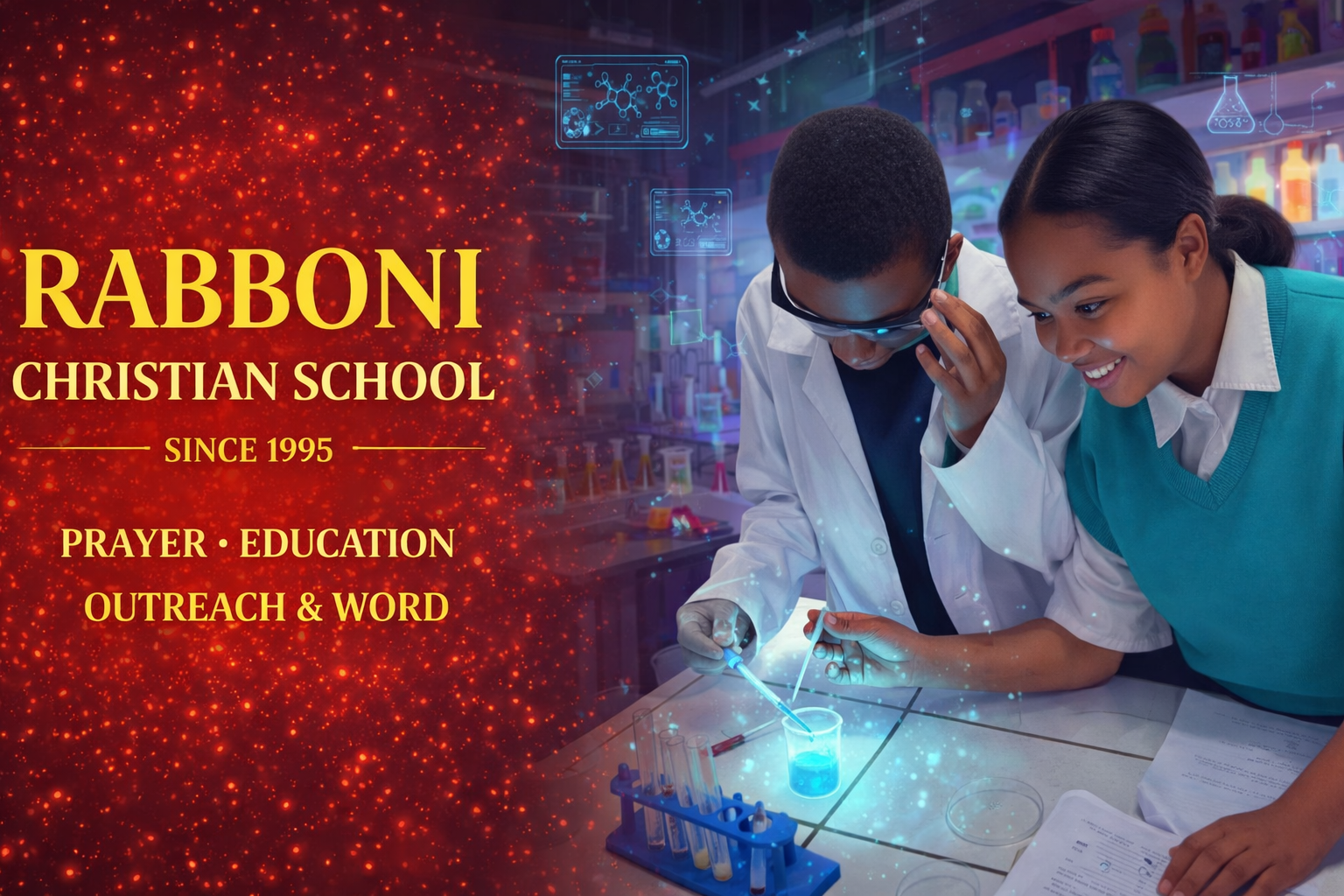 Rabboni Christian School learners completing a science investigation