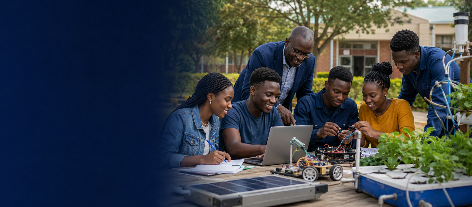 Rav Christian College learners developing a technology and sustainable agriculture project